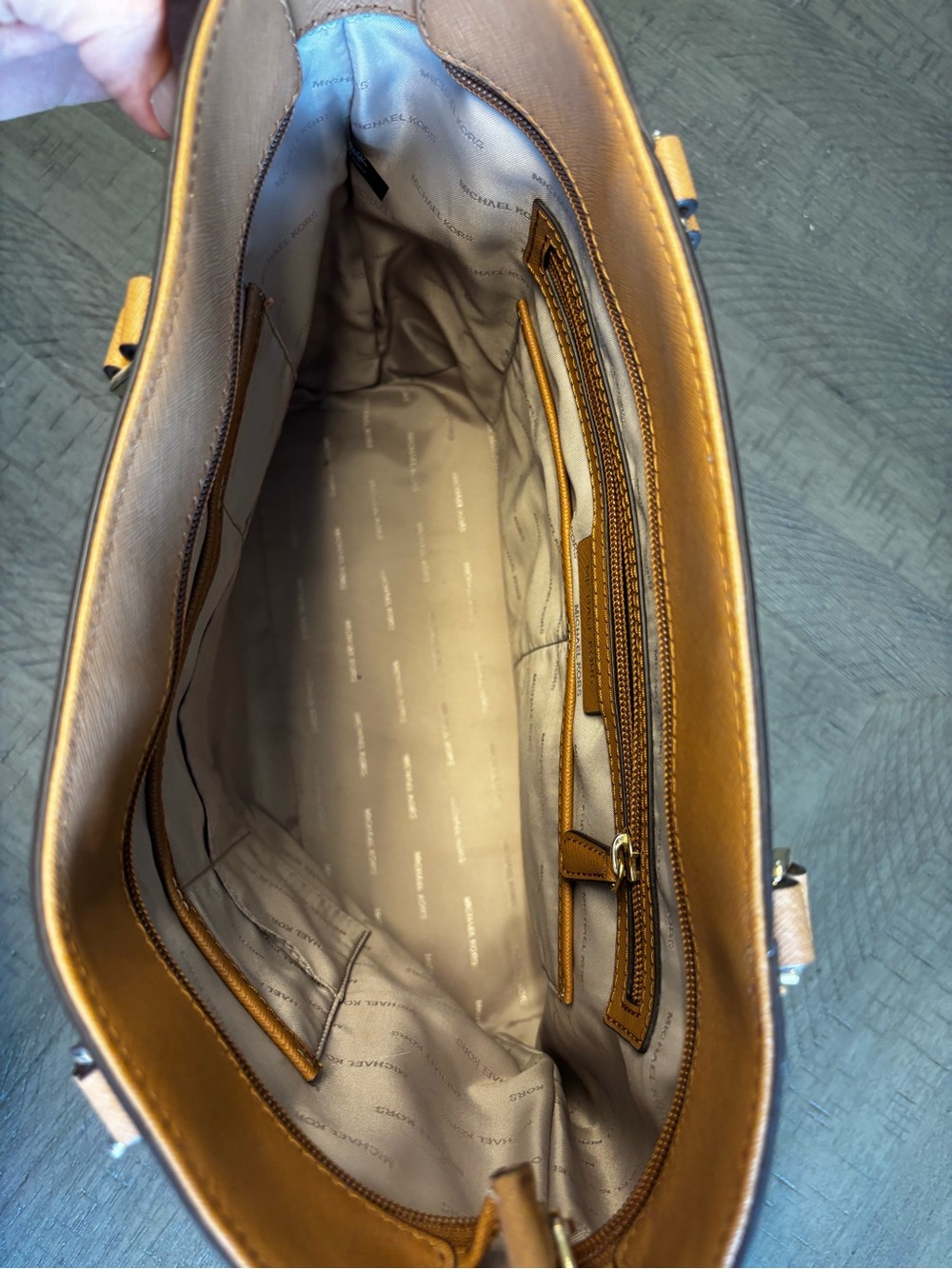 Michael Kors Tan Leather Tote Bag - Picture 9 of 13